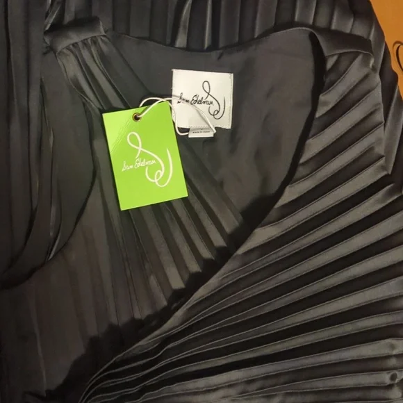 Sam Edelman Pleated Asymmetric Hem Satin Dress - Picture 10 of 12